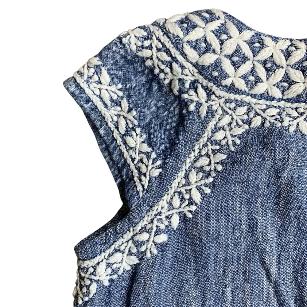 Roller Rabbit Chambray Embroidered dress